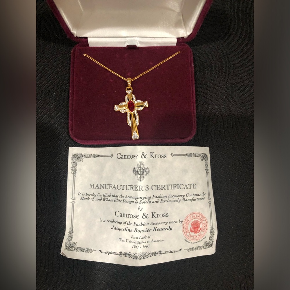 Camrose & Cross Jackie Kennedy Replica Cross Necklace
